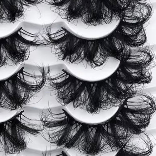 7 pairs of Voluminous Lashes, fluffy, mink-like strip lashes plush