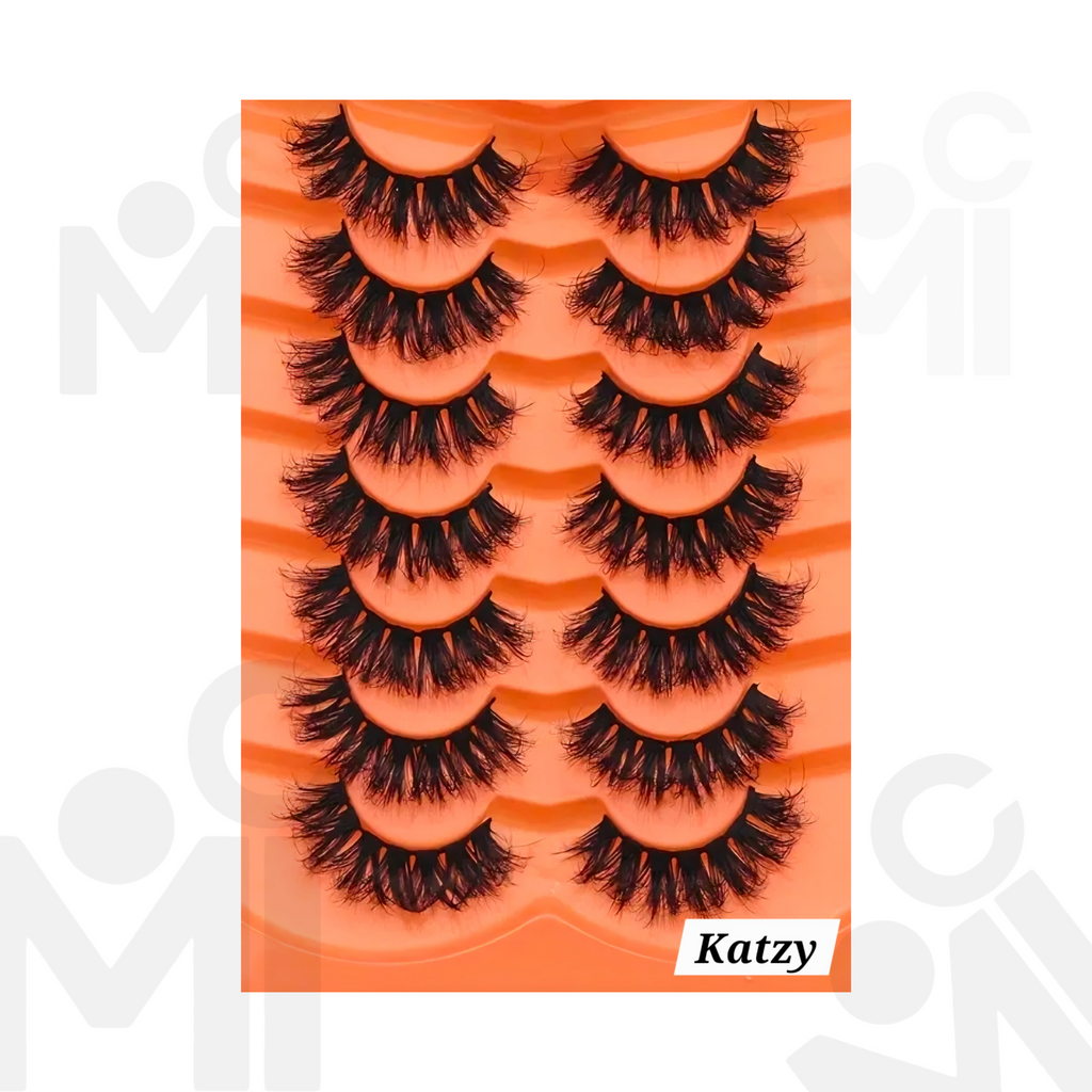 7 pairs of Voluminous Lashes, fluffy, mink-like strip lashes